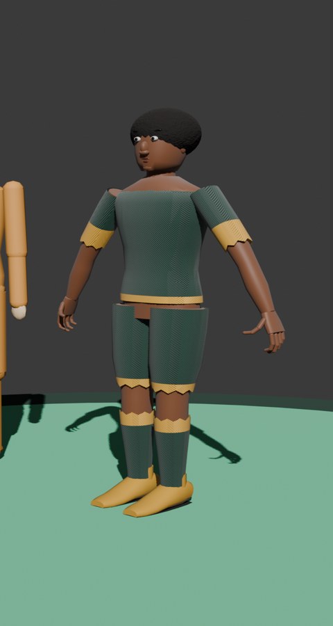 ACL footballer in green and gold kit, original game character